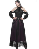 Devil Fashion Gothic Courtesan Layered Bustle Skirt - Red & Black