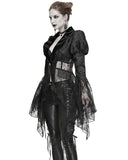 Devil Fashion Ascension Womens Gothic Jacquard & Lace Tailcoat Jacket