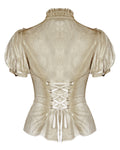 Punk Rave Allysia Womens Steampunk Top - Vintage Off-White