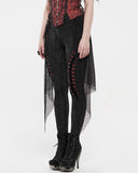 Punk Rave Eternal Flame Womens Apocalyptic Gothic Half-Skirt Leggings - Black & Red