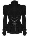 Punk Rave Vesperina Womens Gothic Velvet Riding Jacket - Black