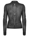 Punk Rave Arachnaphilia Womens Shredded Mesh Top - Black