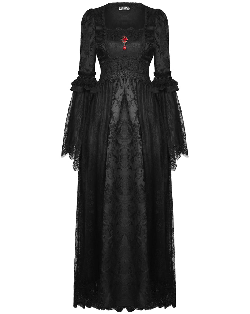 Dark In Love Gothic Courtesan Jacquard Lace Maxi Dress Violent Delights Dark In Love Gothic Courtesan Jacquard Lace Maxi Dress Violent Delights