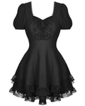 Dark In Love Gothic Lace Ruffle Party Dress