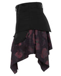 Punk Rave Baccara Rose Womens Gothic Mini Skirt - Black & Red