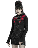 Punk Rave Serpentine Womens Punk Hooded Bolero - Black & Red