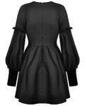 Dark In Love Gothic Velvet Coffin Collar Dress - Black