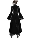 Devil Fashion Death Of Seasons Womens Long Gothic Coat - Black Velvet