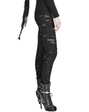 Punk Rave Corrosion Womens Shredded Dieselpunk Leggings - Black
