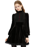 Punk Rave Daily Life Retrogothic Velvet A-Line Mini Dress