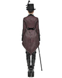 Devil Fashion Libertine's Remorse Womens Gothic Aristocrat Dovetail Coat - Red & Black