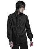 Punk Rave Mens Corporate Gothic Pleated Tuxedo Dress Shirt