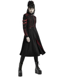 Punk Rave Insurrectine Womens Cyberpunk Coat - Black & Red