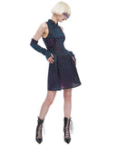 Devil Fashion Womens Cyberdelica Dress & Sleeves Set