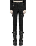 Punk Rave Disanthropy Womens Shredded Jeans - Black