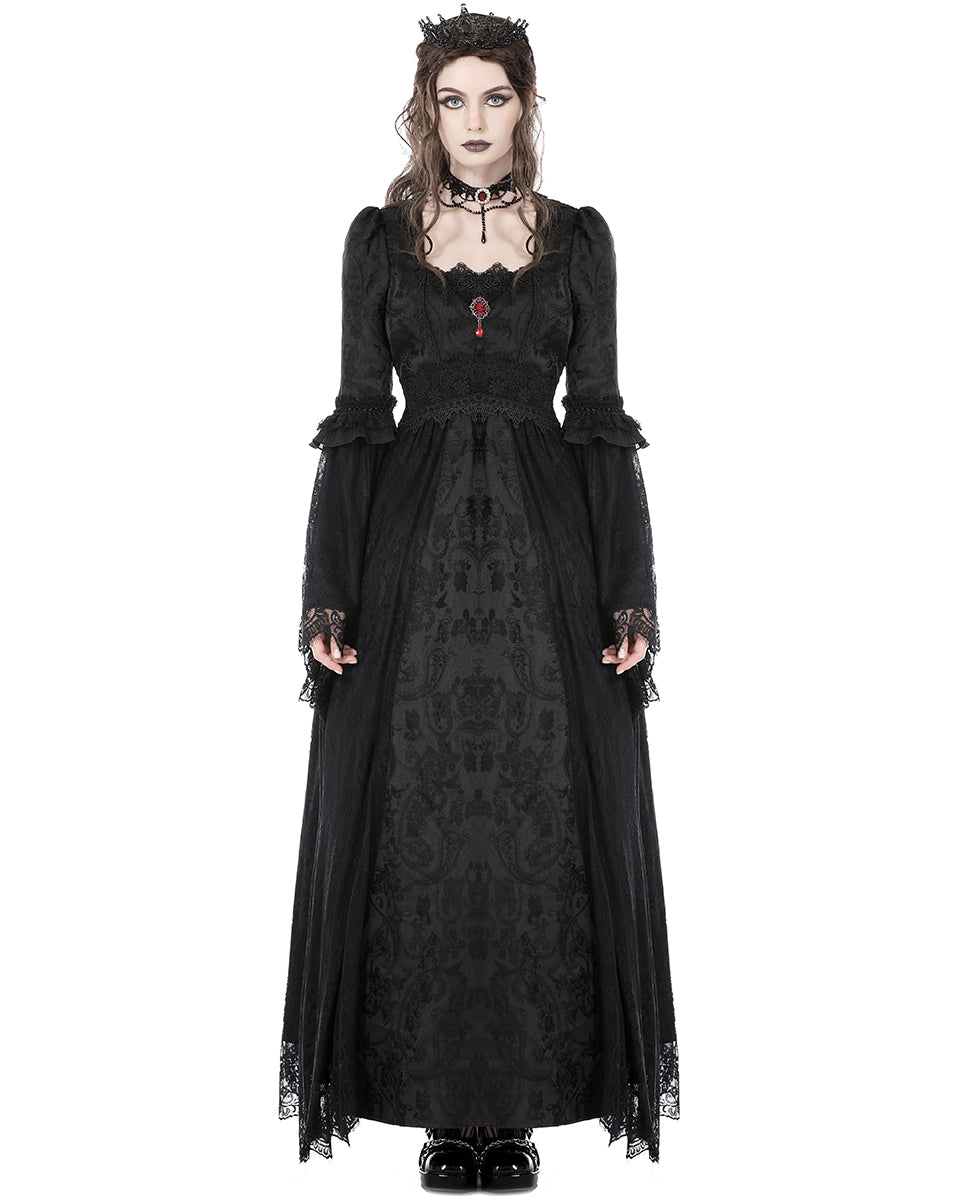 Dark In Love Gothic Courtesan Jacquard Lace Maxi Dress – Violent Delights