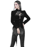 Devil Fashion Womens Victorian Gothic Velvet Keyhole Tailcoat