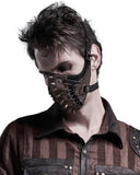 Punk Rave Steampunk Studded Face Cover Mask - Black & Brown