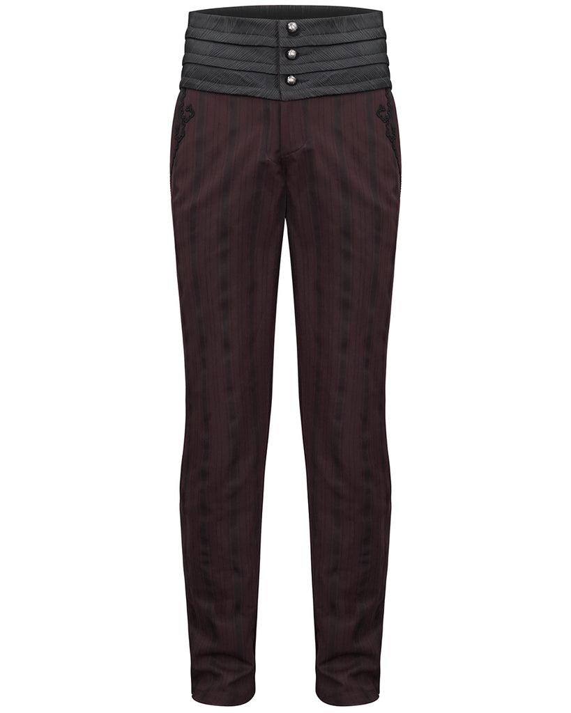 mens black dress pants with red stripe Mens Black Pinstripe Dress Pants - Stripe Slacks Belt Closure