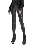 Punk Rave Embers Fire Gothic Leggings - Black & Red