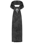 Devil Fashion Mens Gothic Aristocrat Paisley Ascot Neck Tie - Black