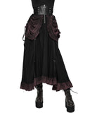 Devil Fashion Tithonia Steampunk Skirt - Black & Red