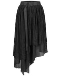 Punk Rave Daily Life Urban Occult Asymmetric Pleated Lace Skirt