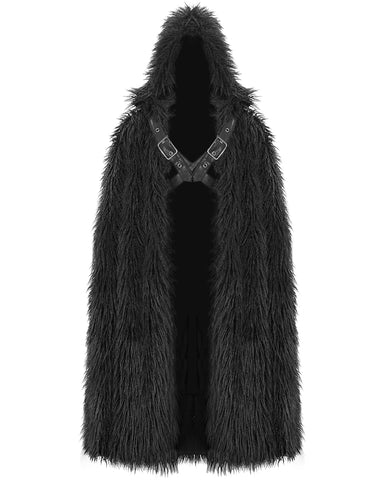 Devil Fashion Darkwood Mens Faux Fur Cloak