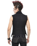 Devil Fashion Burnout Mens Apocalyptic Punk Cut Off Waistcoat Vest