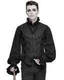 Devil Fashion Vladimyre Gothic Regency Waistcoat Vest - Black & Red