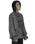 Punk Rave Mens Gothic Embossed Chiffon Dress Shirt - Grey