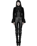 Devil Fashion Athanasius Womens Gothic Tailcoat Jacket - Black Damask