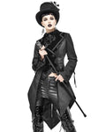 Devil Fashion Libertine's Remorse Womens Gothic Aristocrat Dovetail Coat - Black