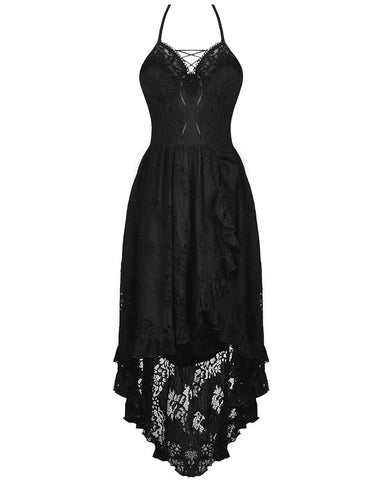 Dark In Love Gorgeous Gothic Lace Dovetail Prom Dress