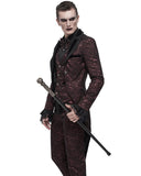 Devil Fashion Mens Gothic Tailcoat - Wine Red