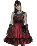 Pyon Pyon Womens Gothic Layered Party Dress & Mesh Sleeves Set