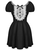 Dark In Love Gothic Punk Skull Lace Mini Dress - Black & White