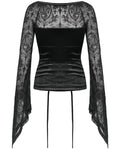 Dark In Love Diascia Gothic Velvet Top - Skull Cameo Mesh