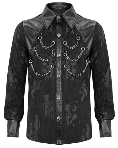 Devil Fashion Mens Dystopian Gothic Western Shirt