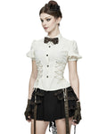 Devil Fashion Ottensia Womens Steampunk Shirt - Vintage Off White