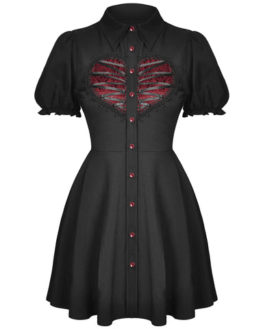 Dark In Love Cross My Heart Gothic Button Up Dress