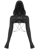 Punk Rave Serpentine Womens Cyberpunk Hooded Bolero - Black