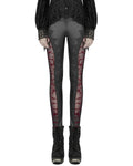 Punk Rave Embers Fire Gothic Leggings - Black & Red