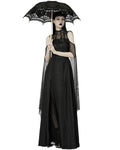 Punk Rave Baroque Gothic Lace Applique Maxi Dress