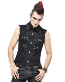 Devil Fashion Burnout Mens Apocalyptic Punk Cut Off Waistcoat Vest