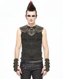 Devil Fashion Corruption Chamber Mens Apocalyptic Armoured Tank Top - Brown