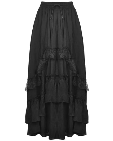 Dark In Love Whispering Moon Layered Gothic Maxi Skirt