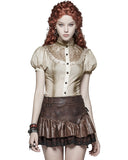 Punk Rave Allysia Womens Steampunk Top - Vintage Off-White