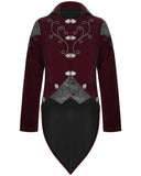 Devil Fashion Coleridge Mens Gothic Regency Tailcoat - Red Velvet