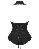 Devil Fashion Womens Romantic Goth Lolita Sleeveless Halter Blouse - Black